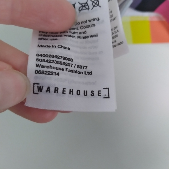 Warehouse Vertical Rainbow Bright Stripe Bikini Top Size US 4 - Picture 8 of 8